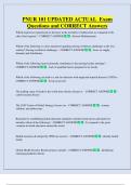 PNUR 101 UPDATED ACTUAL  Exam  Questions and CORRECT Answers 