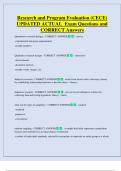 Research and Program Evaluation &lpar;CECE&rpar;  UPDATED ACTUAL  Exam Questions and  CORRECT Answers 