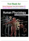 Test Bank for  Human Physiology&colon; From Cells to Systems 5th Canadian Edition by Lauralee Sherwood and Christopher Ward