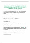 BIOLOGY 1108 UNIT 1 EXAM QUESTIONS AND ANSWERS WITH COMPLETE SOLUTIONS 100&percnt; CORRECT &vert; UPDATE NEW 2025