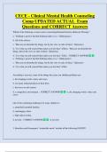 CECE - Clinical Mental Health Counseling  Comp UPDATED ACTUAL  Exam  Questions and CORRECT Answers