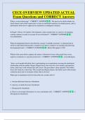 CECE OVERVIEW UPDATED ACTUAL   Exam Questions and CORRECT Answers 