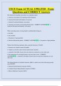 CECE Exam ACTUAL UPDATED   Exam  Questions and CORRECT Answers 