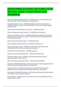 ENDOCRINE SYSTEM LECTURE EXAM REVIEW SHEET QUESTIONS AND ANSWERS
