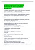 ENDOCRINE SYSTEM TEST 1 QUESTIONS WITH VERIFIED ANSWERS