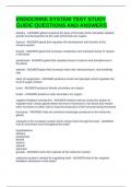 ENDOCRINE SYSTEM TEST STUDY GUIDE QUESTIONS AND ANSWERS
