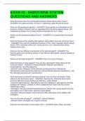 EXAM &num;3 - ENDOCRINE SYSTEM QUESTIONS AND ANSWERS