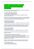 EXAM 1 ENDOCRINE SYSTEM QUESTIONS WITH VERIFIED ANSWERS