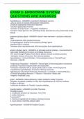 EXAM 3- ENDOCRINE SYSTEM QUESTIONS AND ANSWERS