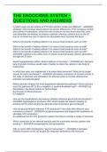 THE ENDOCRINE SYSTEM &ndash; QUESTIONS AND ANSWERS