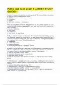 Patho test bank exam 1 LATEST STUDY GUIDE&excl;&excl;&excl;