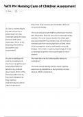 VATI PN Nursing Care of Children Assessment QUESTIONS WITH VERIFIED ANSWERS