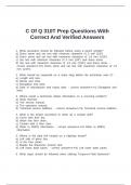 C Of Q 310T Prep Questions With Correct And Verified Answers