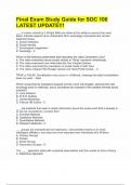 Final Exam Study Guide for SOC 100 LATEST UPDATE&excl;&excl;&excl;