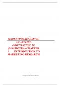 MARKETING RESEARCH&colon; AN APPLIED ORIENTATION&comma; 7E &lpar;MALHOTRA&rpar; CHAPTER 1&Tab;INTRODUCTION TO MARKETING RESEARCH