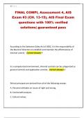 FINAL COMPI&comma; Assessment 4&comma; AIS Exam &num;3 &lpar;CH&period; 13-15&rpar;&comma; AIS Final Exam questions with 100&percnt; verified solutions&vert; guaranteed pass