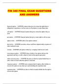  FIN 340 FINAL EXAM QUESTIONS AND ANSWERS