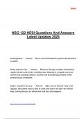NSG 122 HESI Questions And Answers Latest Updates 2025