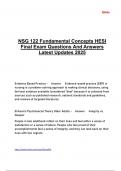 NSG 122 Fundamental Concepts HESI Final Exam Questions And Answers Latest Updates 2025