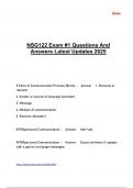 NSG122 Exam 1&comma;2&comma; 3&comma; 4&comma; 5&comma;  Package deal Questions And Answers Latest Updates 2025