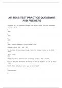 ATI TEAS TEST PRACTICE QUESTIONS AND ANSWERS