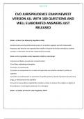 CVO JURISPRUDENCE EXAM NEWEST VERSION ALL WITH 180 QUESTIONS AND WELL ELABORATED ANSWERS JUST RELEASED