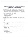 Gynecological And Obstetrical Exams Questions And Answers
