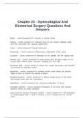 Chapter 23 - Gynecological And Obstetrical Surgery Questions And Answers