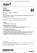 2024 AQA GCSE SPANISH 8698&sol;SH Paper 2 Speaking Higher Candidate&rsquo;s &plus; Teacher&rsquo;s &plus; Mark Scheme   Actual 2024 AQA GCSE SPANISH 8698&sol;SH Paper 2 Speaking Higher Merged Candidate&rsquo;s material &ndash; Photo card  & Roleplay &plus; Teacher&rsquo;s Booklet &plus; Mark Scheme &lpar;including Gu
