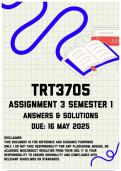 TRT3705 Assignment 3 Semester 1 Memo &vert; Due 16 May 2025