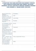 LITERATURE TEST BANK MIDTERM EXAM NEWEST VERSION  WITH COMPLETE QUESTIONS AND CORRECT DETAILED  ANSWERS ACTUAL EXAM WITH VERIFIED ANSWERS ASSURED  PASS GRADED A&plus; BRAND NEW&excl;&excl;&excl; 2024-2025