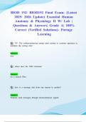 BIOD 152&sol; BIOD152 Final Exam&colon; &lpar;Latest 2025&sol; 2026 Update&rpar; Essential Human Anatomy & Physiology II W&sol; Lab &vert; Questions & Answers&vert; Grade A&vert; 100&percnt; Correct &lpar;Verified Solutions&rpar;- Portage Learning