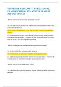 TENNESSEE CATEGORY 7-CORE MANUAL EXAM QUESTIONS AND ANSWERS LATEST 2025-2026 UPDATE