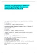 National Board Exam with Questions Consisting of Multiple Choices and Verified Answers 2025-2026&period;