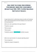 WGU D307 OA EXAM&semi; EDUCATIONAL PSYCHOLOGY OBJECTIVE ASSESSMENT &vert;Actual Exam With 100&percnt; Verified Questions And Correct Answers