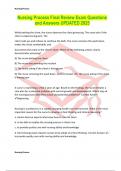 Nursing Process Final Review Exam Questions and Answers UPDATED 2025