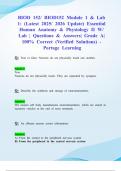 BIOD 152&sol; BIOD152 Module 1 & Lab 1&colon; &lpar;Latest 2025&sol; 2026 Update&rpar; Essential Human Anatomy & Physiology II W&sol; Lab &vert; Questions & Answers&vert; Grade A&vert; 100&percnt; Correct &lpar;Verified Solutions&rpar; - Portage Learning