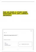 RAD 105 EXAM &num;1 STUDY GUIDE QUESTIONS WITH 100&percnt; CORRECT ANSWERS&excl;&excl;
