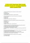 C Of Q 310T Prep Exam With Correct Answers Graded A&plus; Complete Solutions Latest Updated 2025