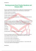 Nursing process Exam Practice Questions and Answers 2025