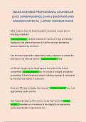 TEXAS LICENSED PROFESSIONAL COUNSELOR &lpar;LPC&rpar; JURISPRUDENCE EXAM &vert; QUESTIONS AND ANSWERS RATED A&plus; &vert; LATEST 2025&sol;2026 GUIDE