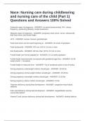 Nace&colon; Nursing care during childbearing and nursing care of the child &lpar;Part 1&rpar; Questions and Answers 100&percnt; Solved