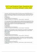  310T Fuel Systems Exam Questions And Answers Correctly Detailed Latest 2025