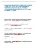 PERSONAL PROTECTIVE EQUIPMENT LATEST EXAM 2025 WITH MULTIPLE CHOICE OF QUESTIONS AND DETAILED CORRECT ANSWERS ALREADY GRADED A&plus; AND 100&percnt; GUARANTEE PASS JUST RELEASED&excl;&excl;&excl;&excl;&excl;&excl;