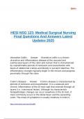 HESI NSG 123 Medical Surgical Nursing Final Questions And Answers Latest Updates 2025