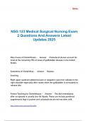 NSG 123 Medical Surgical Nursing Exam 2 Questions And Answers Latest Updates 2025