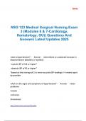 NSG 123 Medical Surgical Nursing Exam 3 &lpar;Modules 6 & 7-Cardiology&comma; Hematology&comma; GU&rpar;&rpar; Questions And Answers Latest Updates 2025