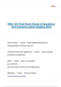 NSG 123 Final Exam &lpar;Exam 2&rpar; Questions And Answers Latest Updates 2025