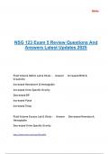 NSG 123 Exam 5 Review Questions And Answers Latest Updates 2025