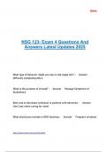 NSG 123- Exam 4 Questions And Answers Latest Updates 2025
